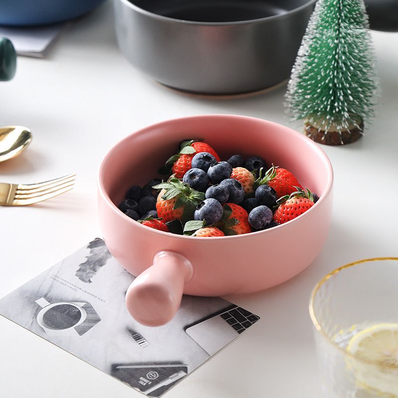 Nordic Single Handle Ceramic Soup Bowl