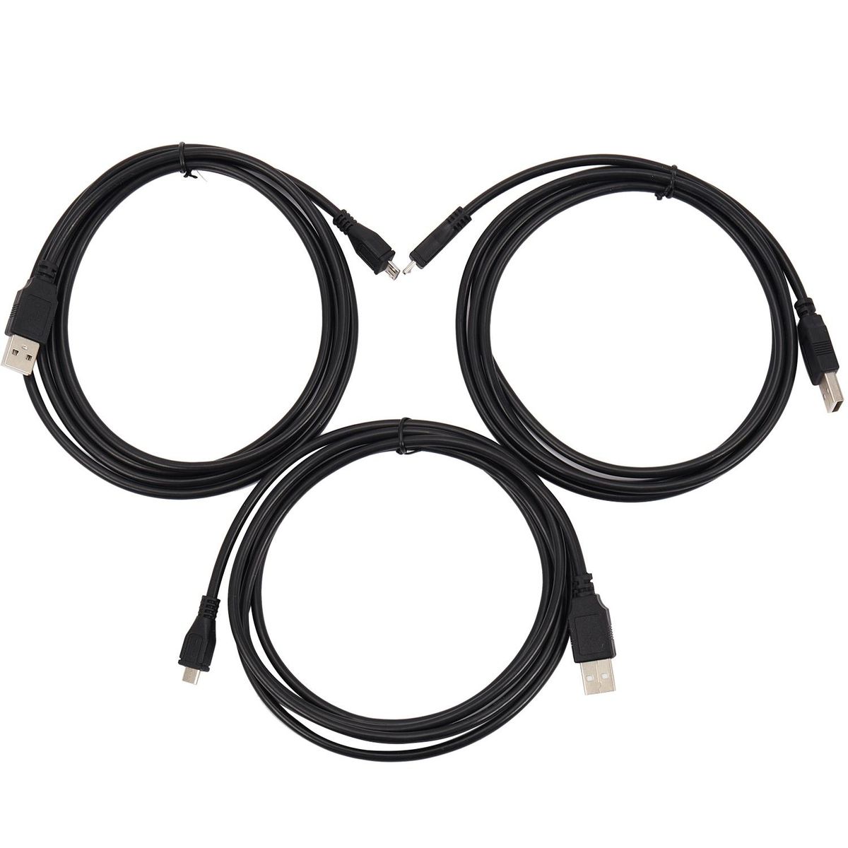 3 Pcs Lot 6 FT 6 FEET USB2.0 A to Micro B Data Sync Charge