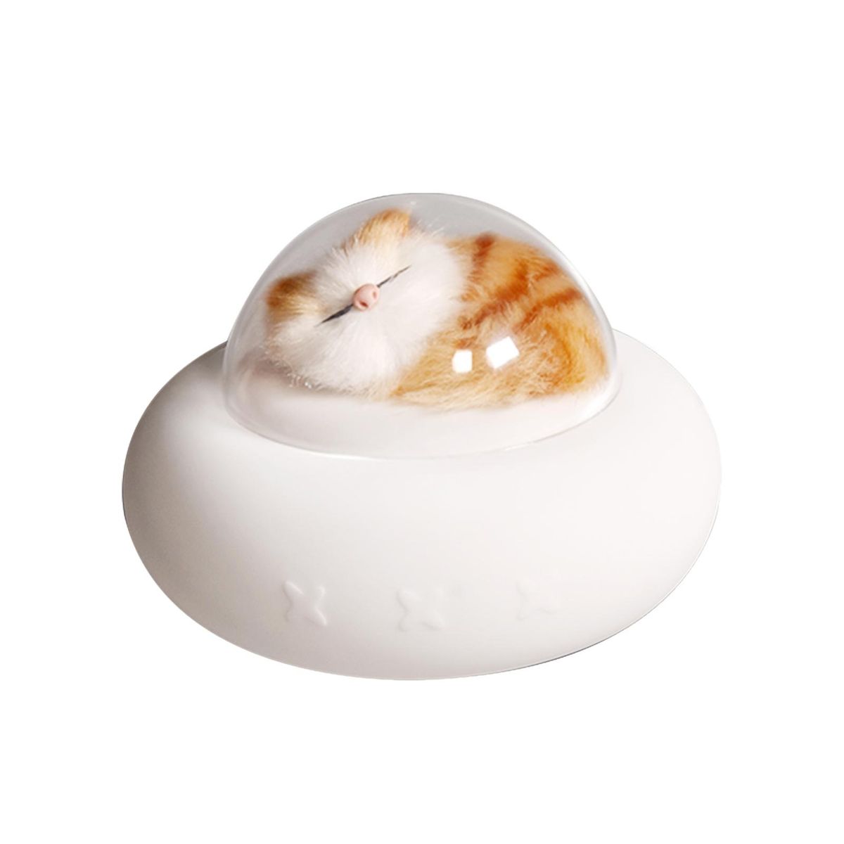 Night Light for Kids Soft Built-in Cute Cat & Dog Spaceship Style Silicone Rechargeable Tap Control Nursery Lamp