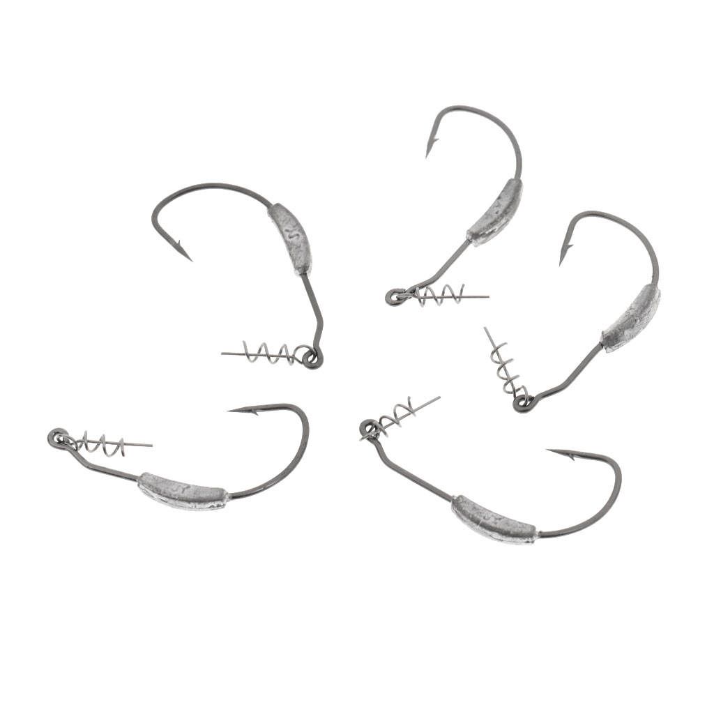 5Pcs Weighted Swimbait Hook Fishhook  With Twistlock 2g