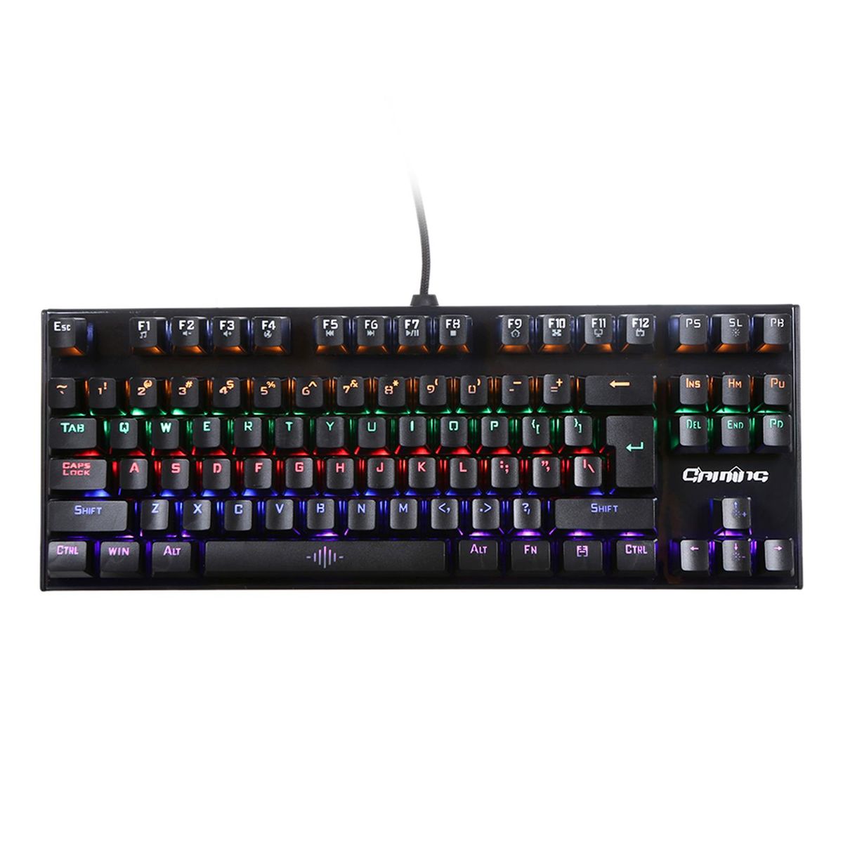 Illuminated Keyboard 87 Keys Gaming Keyboard USB Powered Operated 3 Levels Adjustable Brightness Dimmable for Computer Laptop E-sports Compatible with WINDOWS/95/98/Me/NT/XP/W7 System