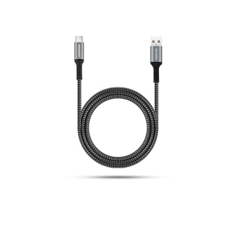 Rockrose Powerline AC 3A 1M Type-C Fast Charge & Data Sync Cable - Black/Midnight Blue