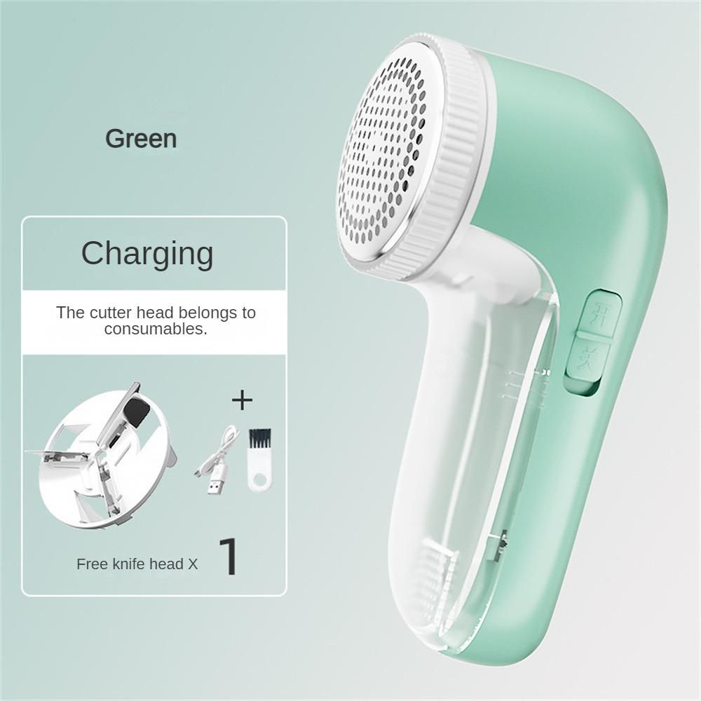 Charging Hairball Trimmer With Cutter Head Charging Type Home-appliance Clothing Shaving Machine Stainless Steel Light Green IRO