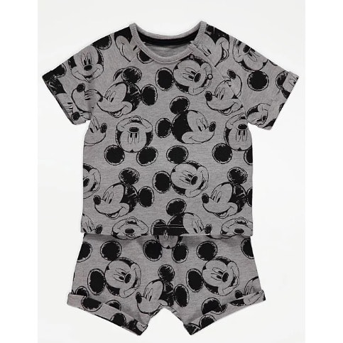 Disney Mickey Mouse Grey T-shirt And Shorts Outfit