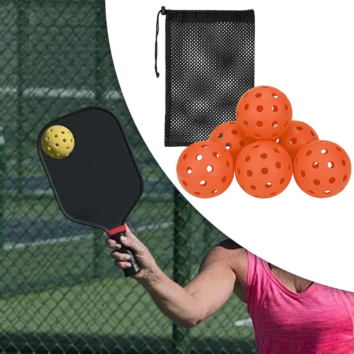 6Pcs Pickle Balls Durable Pickleball Balls For Adult