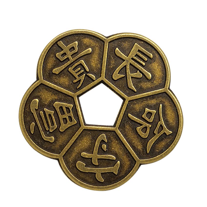 Bronze Chinese Old Copper Coin Plum Blossom Lucky China Charms Feng
