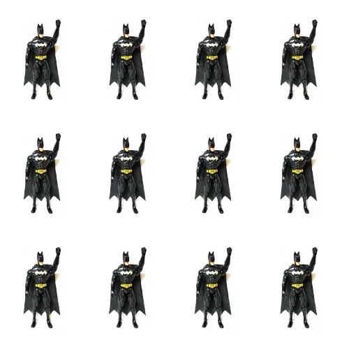 Kids Super-hero Fun Plastic Bat Man Toy - 12 Pcs