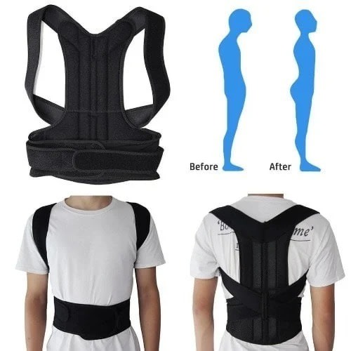 Back Posture Corrector & Brace Belt -black