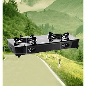 Glass Table Top Double Burner Gas Cooker WITH Auto Ignition