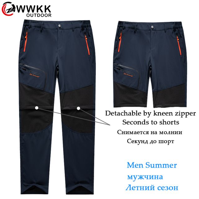 Waterproof Trekking Hiking Pants Men Ski Man Blue Summer_L