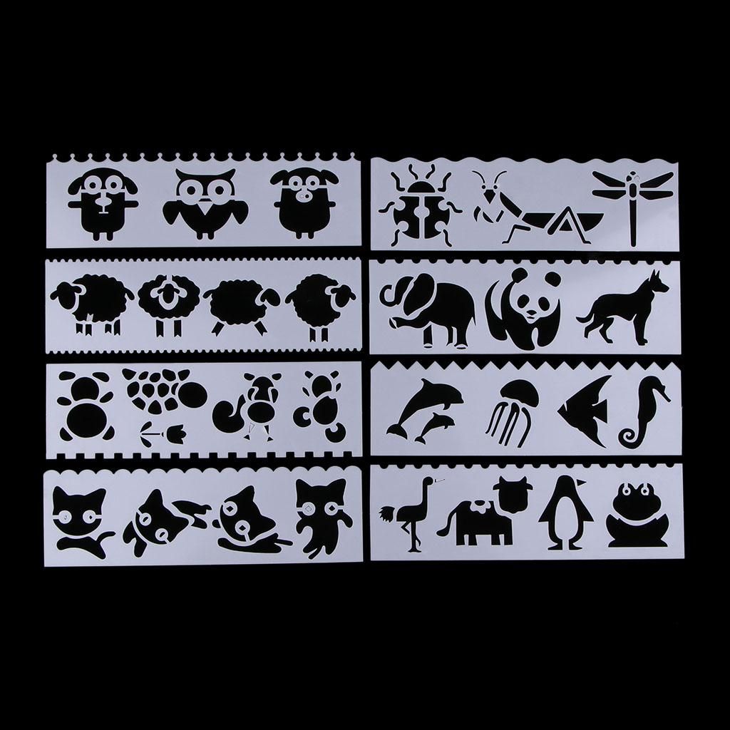 8pcs Painting Stencil Template  Embossing Stamping Animal