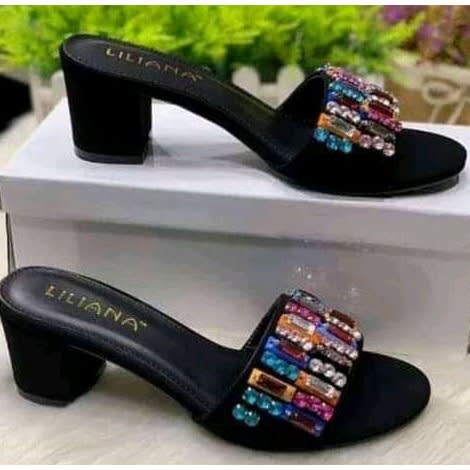 Ladies Mid-low Heeled Slippers