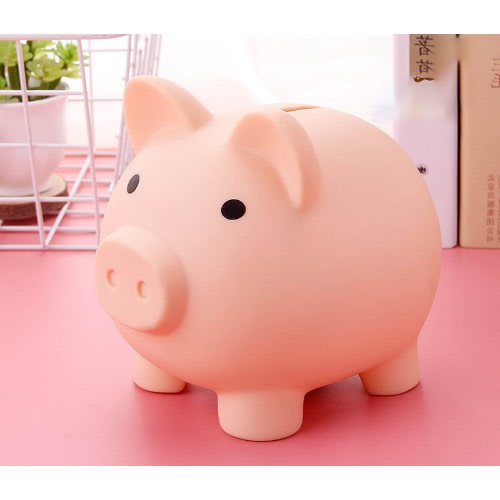 Piggy Bank Silicone Storage Container - 9cm X 9cm - Peach