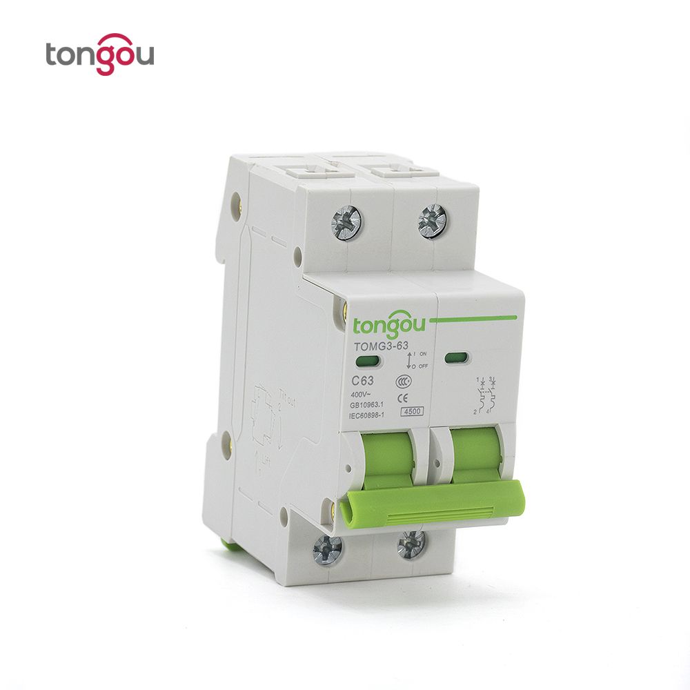 2 Pole 63A MCB Miniature Circuit Breaker Type AC 110V 230V