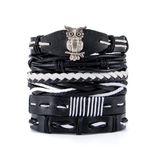 6 Layer Owl Leather Bracelet