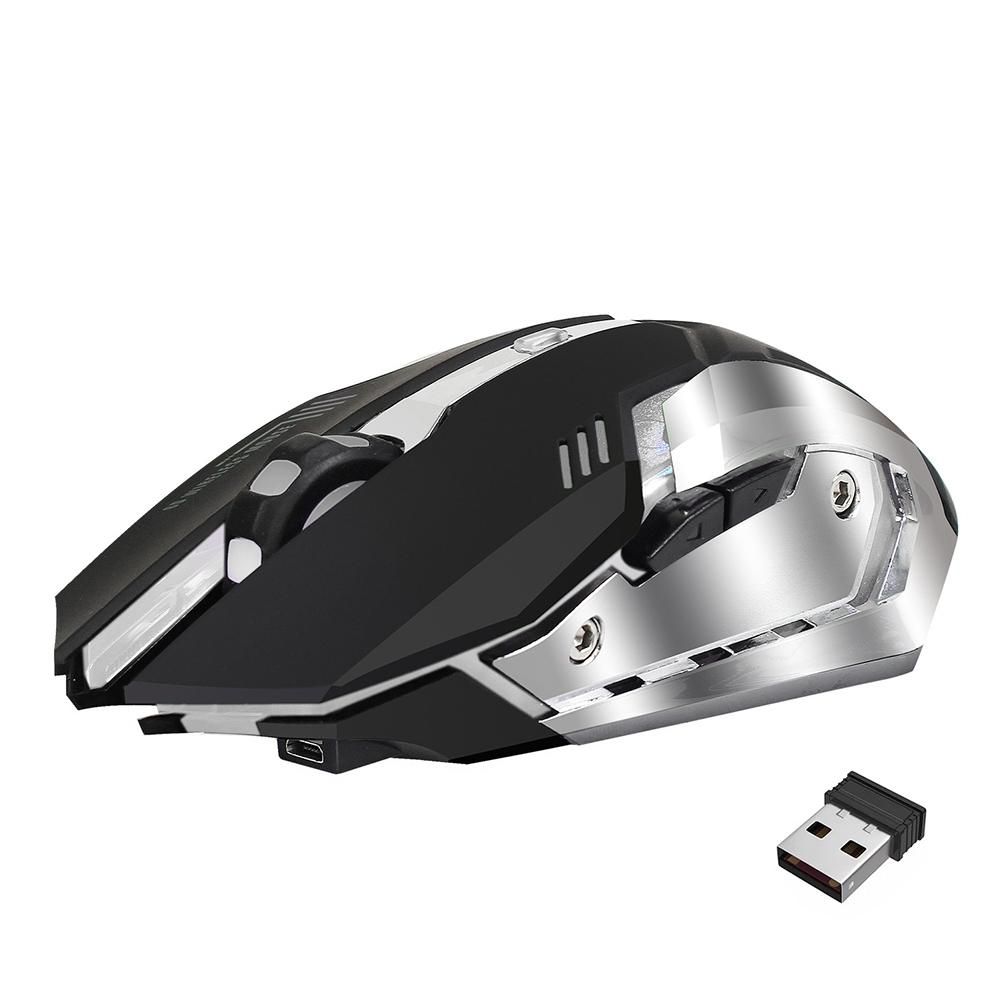 Ergonomic 6 Keys 1600DPI 2.4GHz Wireless Gaming Mouse-Grey