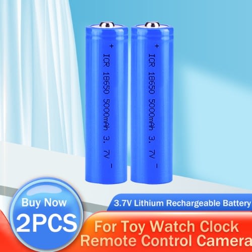 Lithium Rechargeable Battery For Toy Fan Led Flashlight Watch & Clocks - 2PCS 18650 3.7v 5800mah