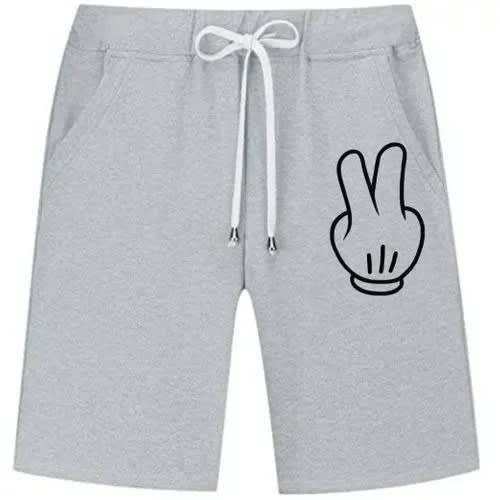 Peace Printed Short For Men - Grey