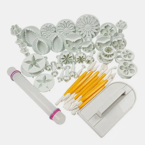 46Pcs/set Fondant Cake Decorating Sugarcraft Plunger Cutter