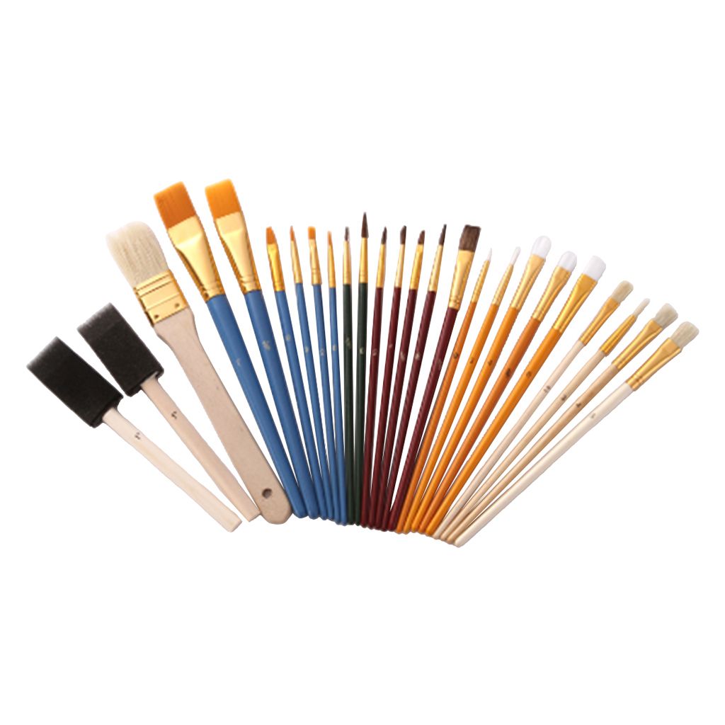 25 Pieces Artists  Brush Set  Brush Foam Sponge Brush