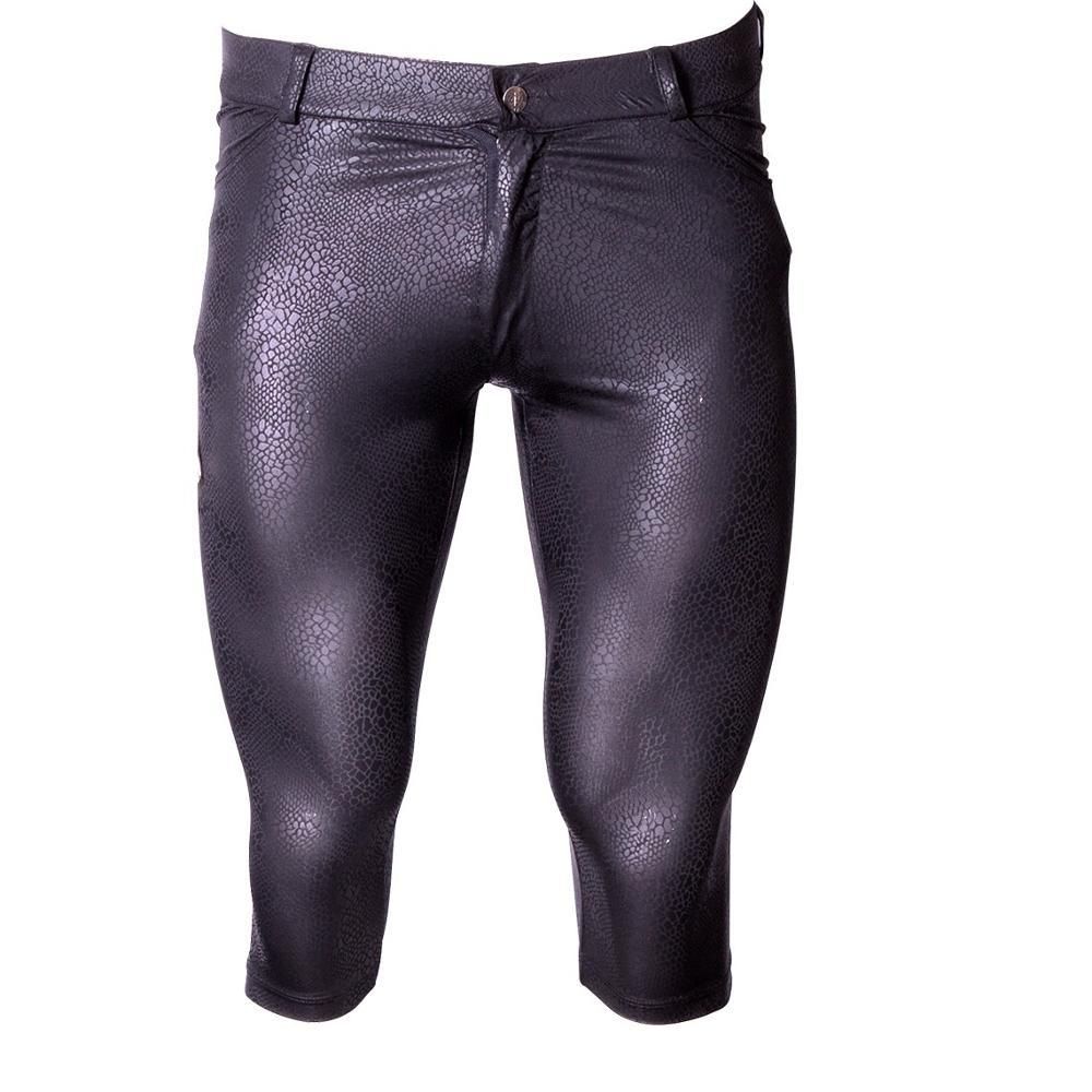 Large Size Pants with Snake Design For Women Synthetic Skin Cotton Ice Silk Breathable Slims Medium Informal High Elasticity Above The Knee