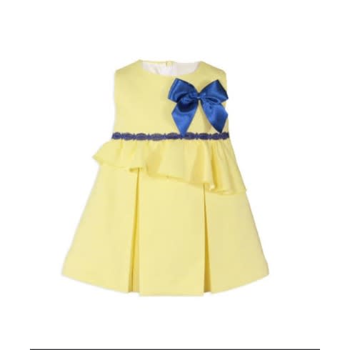 Girl's Yellow And Royal Blue Dress