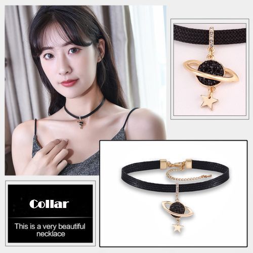 Ladies Necklace Black Neckband Clavicle Chain Women's Personality Choker I