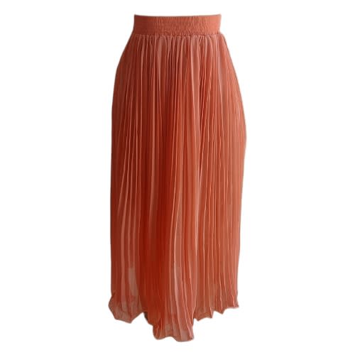 Pleat Maxi Skirt- Orange