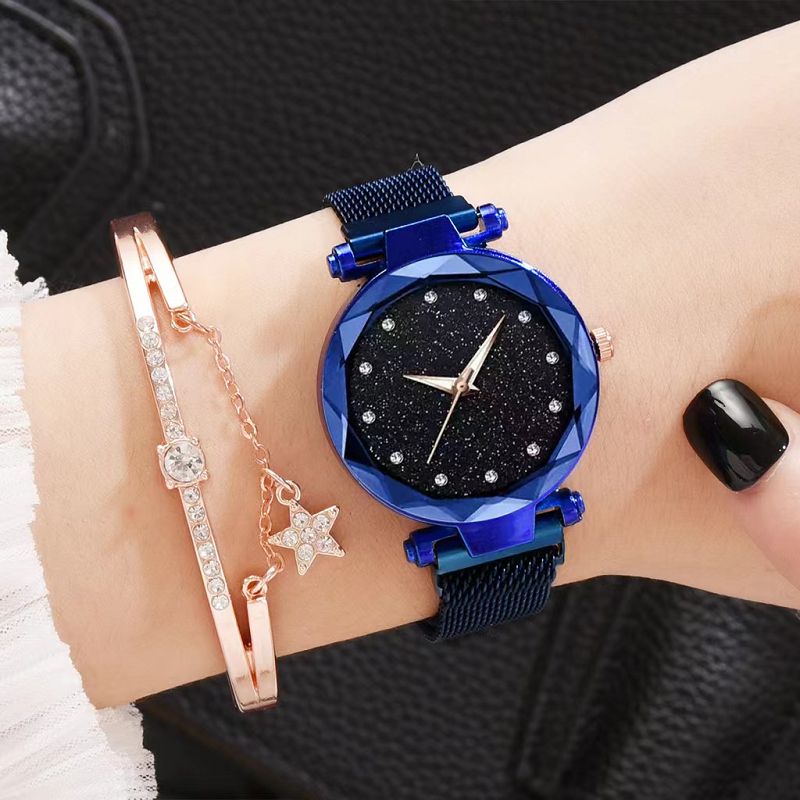 Blue Magnet Buckle Daisy Ladies Watch