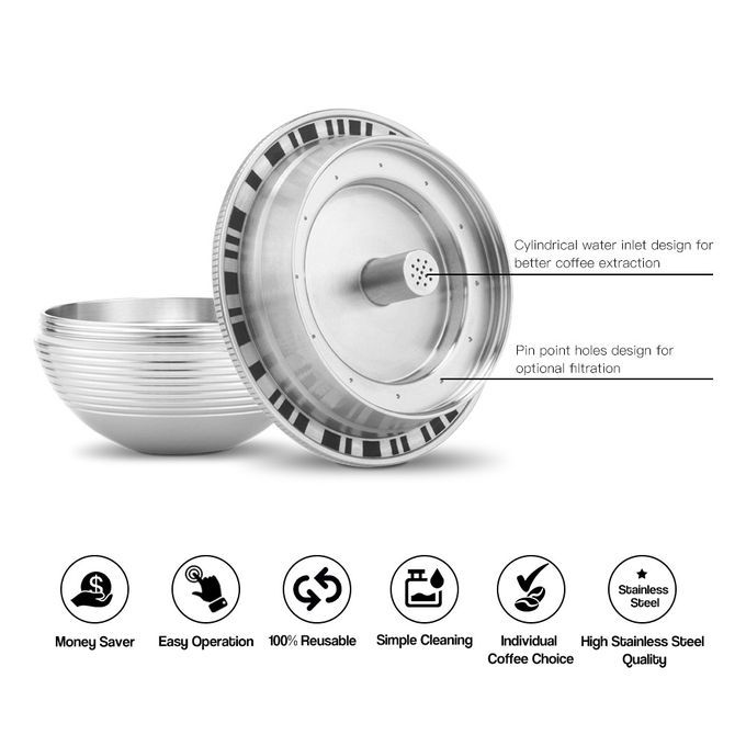 Stainless Steel Fillable Coffee Capsules Reusable Cup Filter