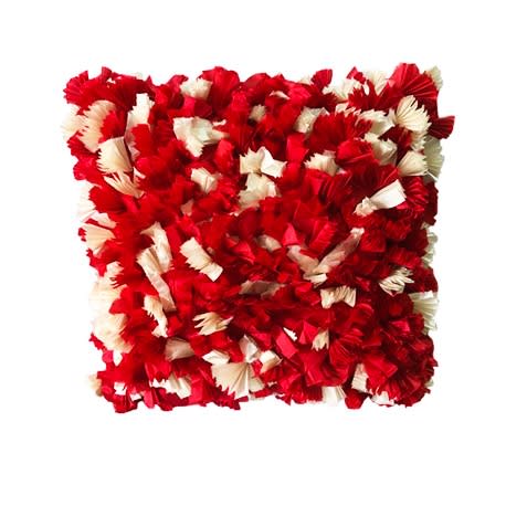 Throw Pillow- Ruffle Ribbon- Red