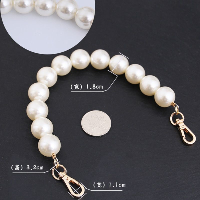 Fashion High Grade Large Pearl Bag Decoration Luage Accessories Chain  Mobile Phone Rope Handbag Hand S Belt