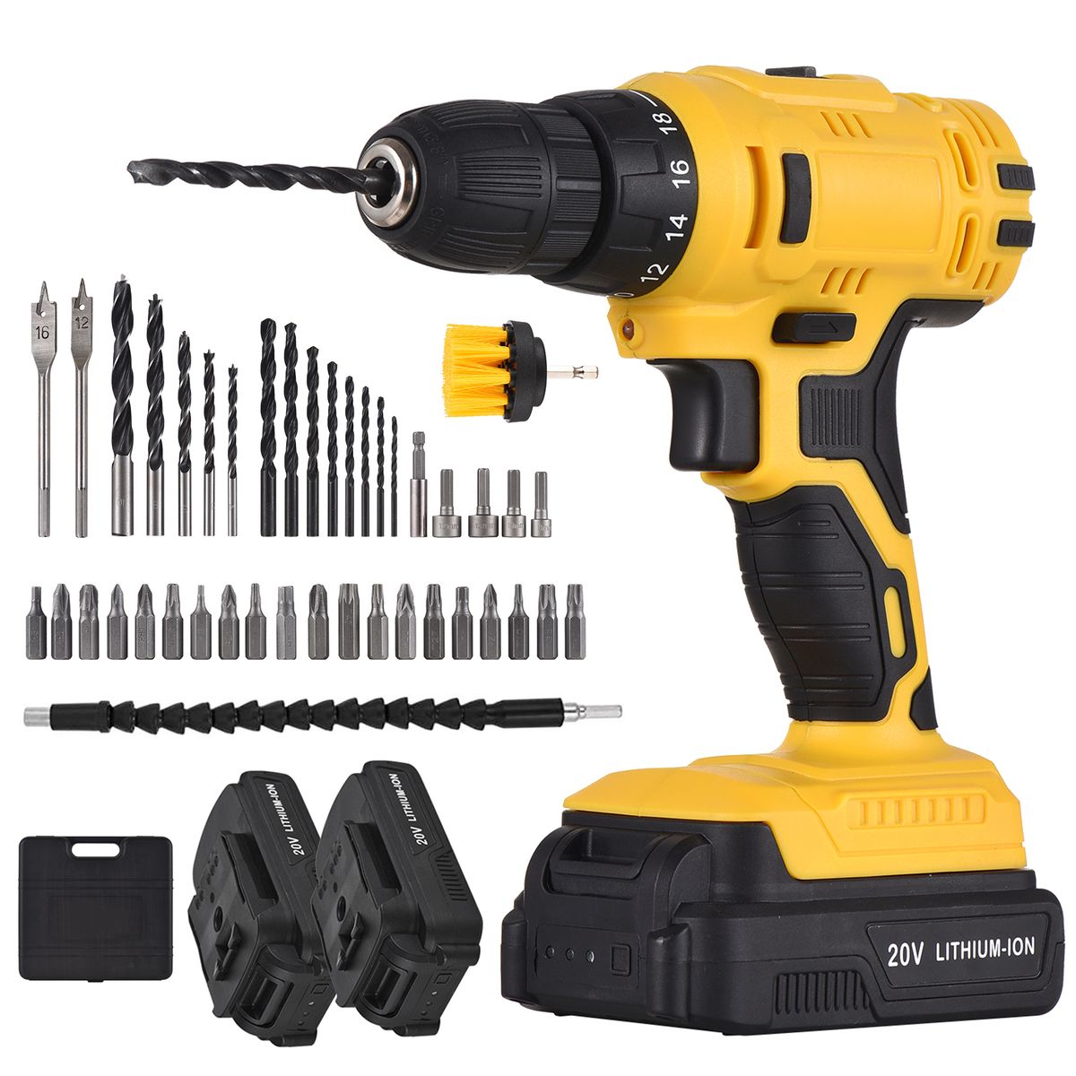 20V Portable Cordless Electric Drill 3/8 Inch Chuck Handheld
