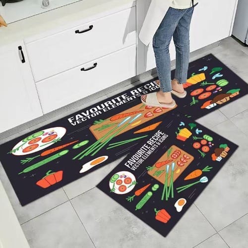 Waterproof Kitchen Runner Mat -2in1