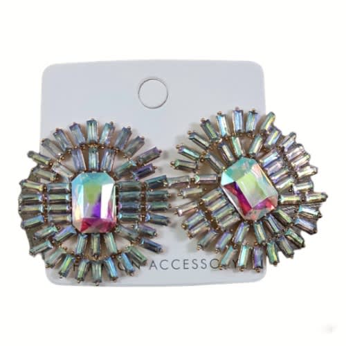 Exaggerated Crystal Stud Earrings