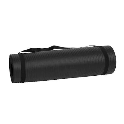 Yoga Mat With Carrier - 182 x 60cm - Black