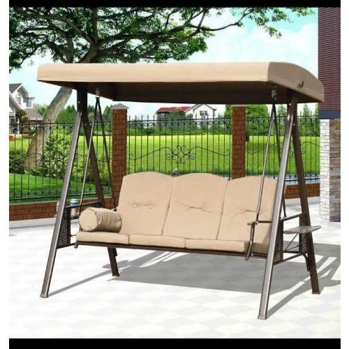 Outdoor Canopy Swing With Steel Frame