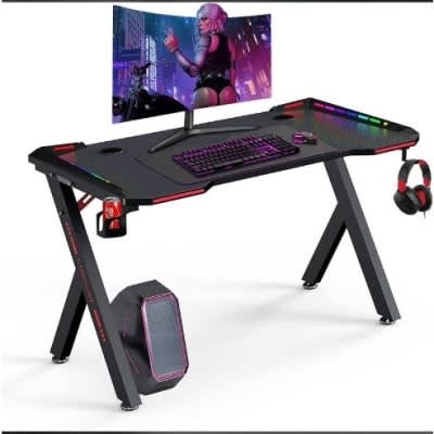 Modern Y Leg Shaped Rgb Led Lights Gaming Table - 1.2mtr
