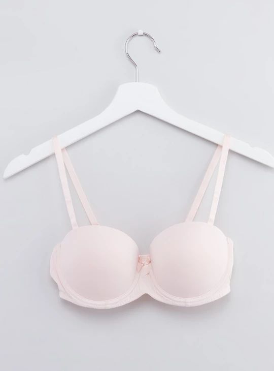 Bow Detail Balconette Bra-  Millennial Pink