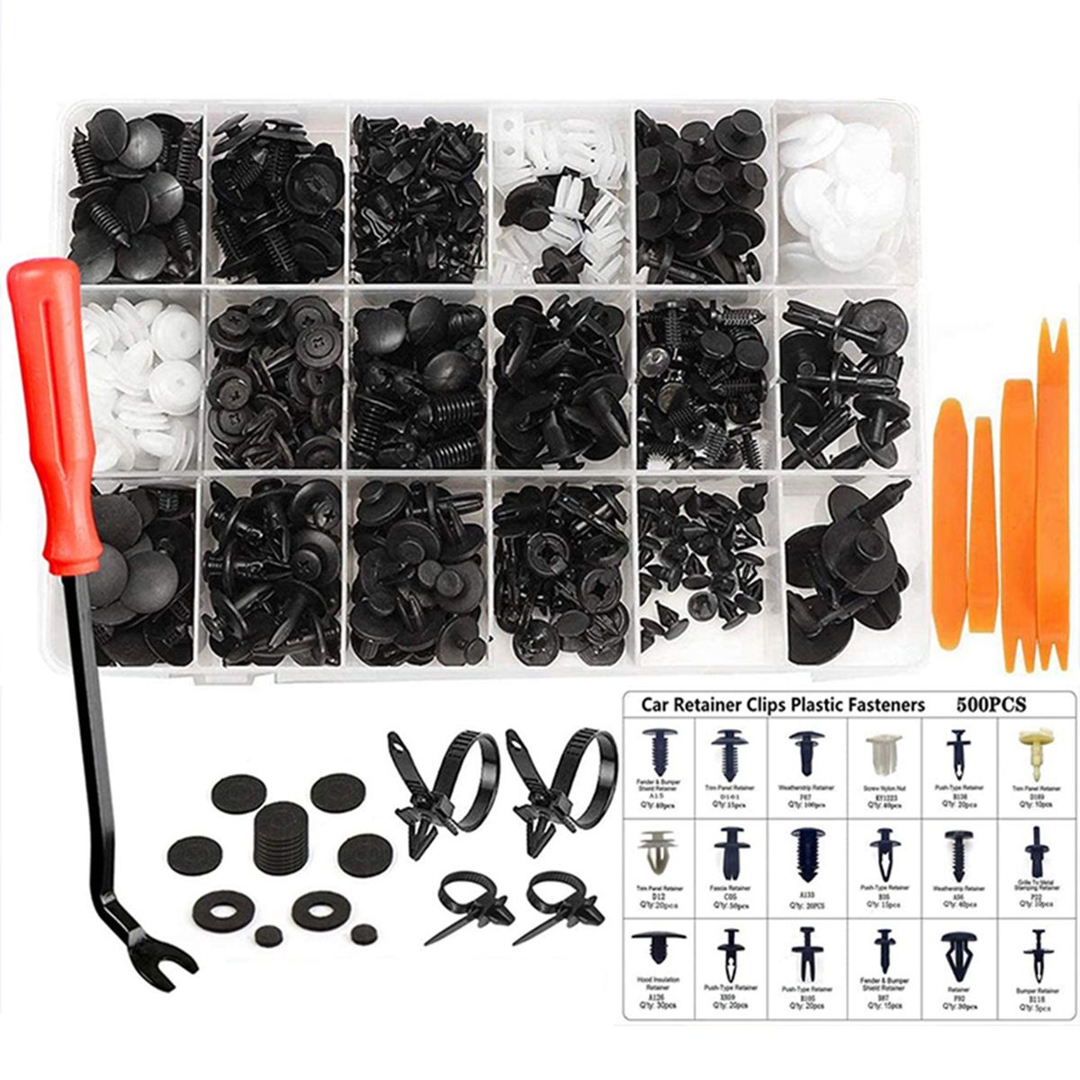 545pcs Car Retainer Clips   Fastener Remover Multi-purpose