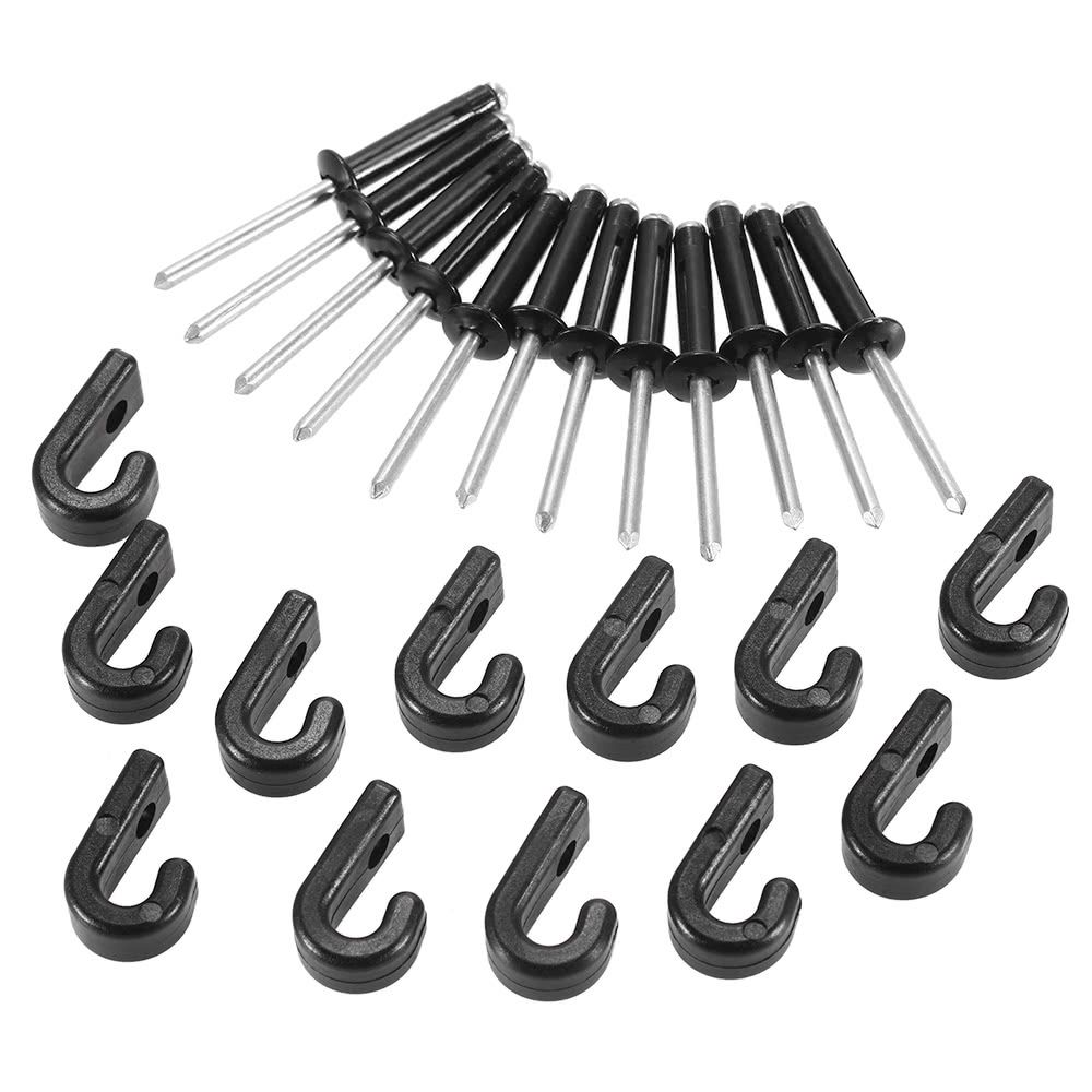 12PCS J Hooks Lashing Hooks Bungee Hooks With 12 Rivets For