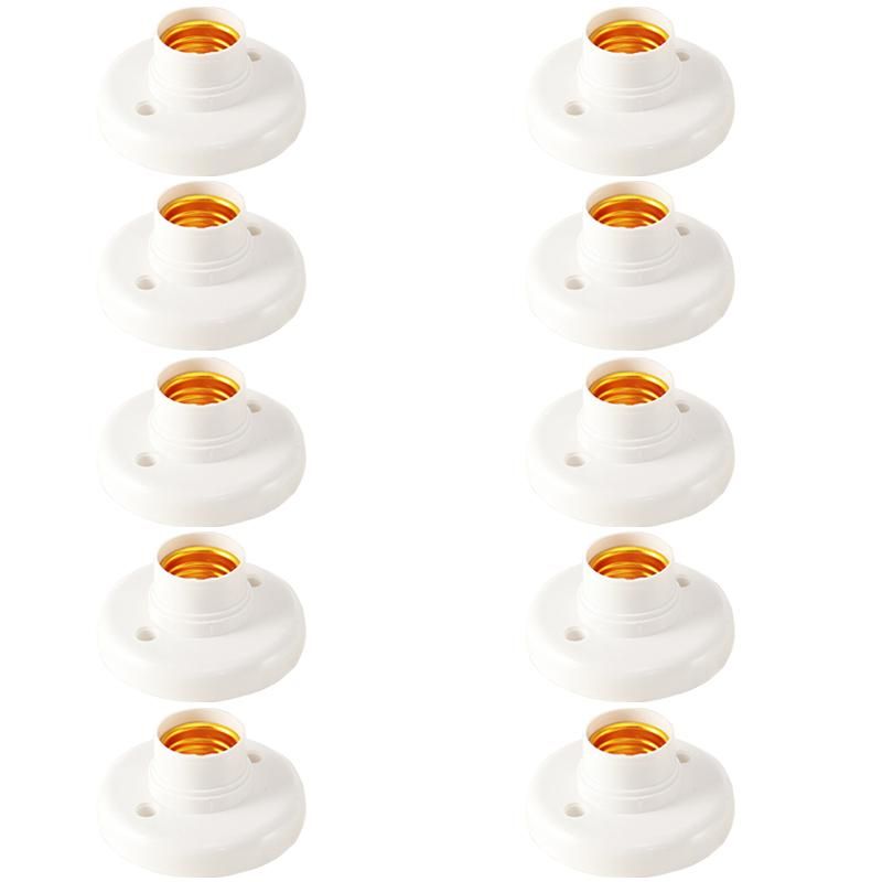 10Pcs E27 Plastic Screw Lamp Holder Round Lamp Holder  Socket Holder Adapter