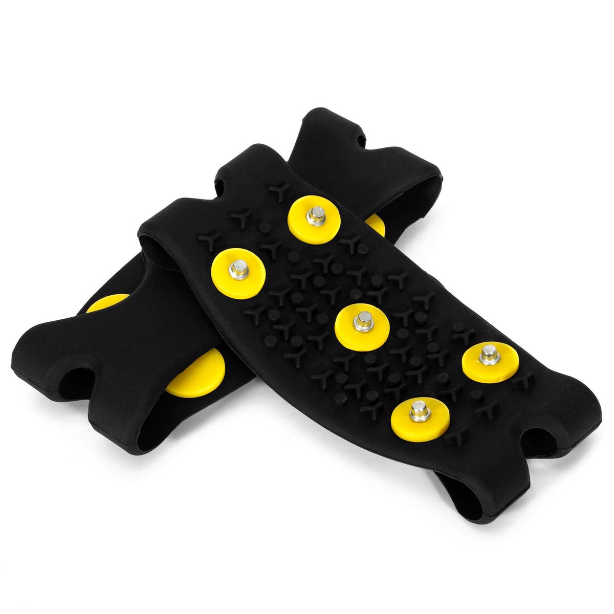 1 Pair 5 Studs Anti-Skid Snow Ice Grips Traction Cleats Crampons Winter Ice Fishing Shoe Covers