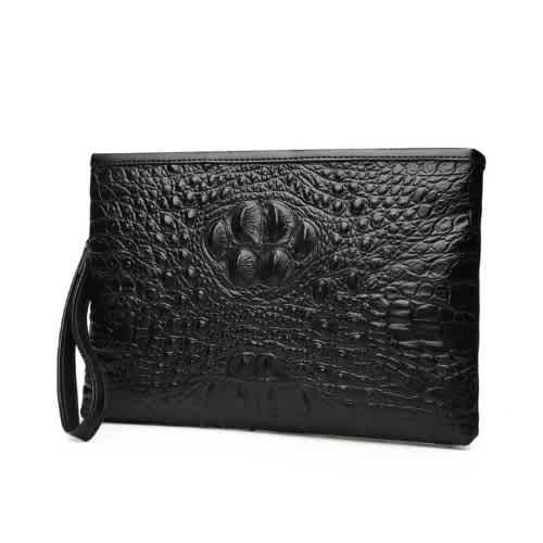 Mens Designer Croc Zeg Leather Purse - Black
