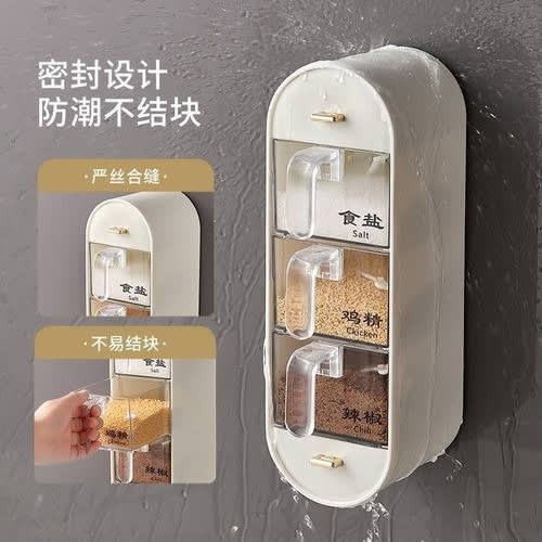 3 In 1 Spice Jars Container Organizer- Wall Mounted
