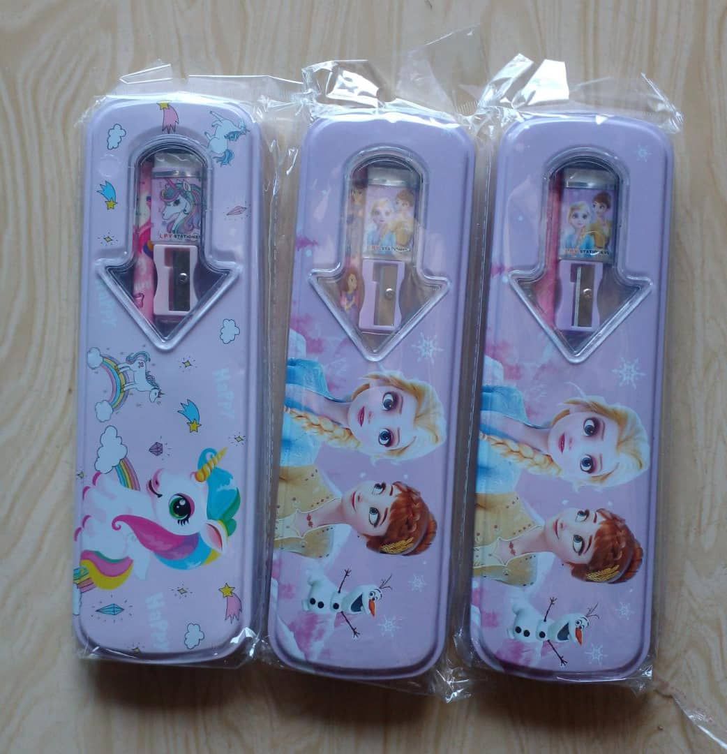 Pencil,Eraser, Sharpener & Pencil Case(3Sets)