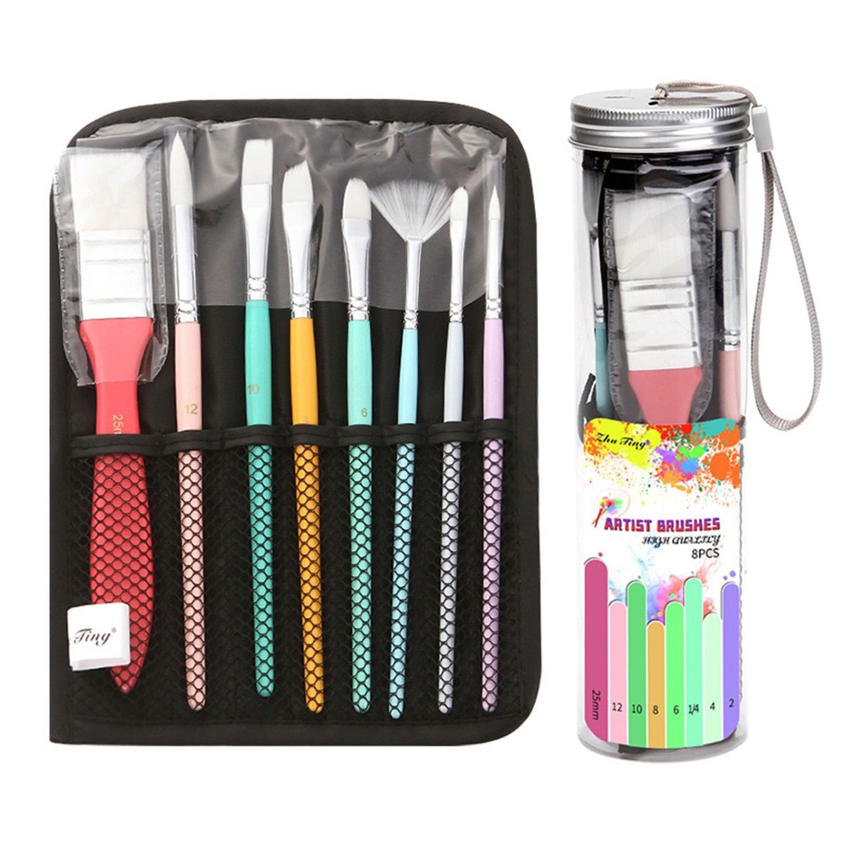 8pcs Artist Paint Brushes Set For Acrylic Painting