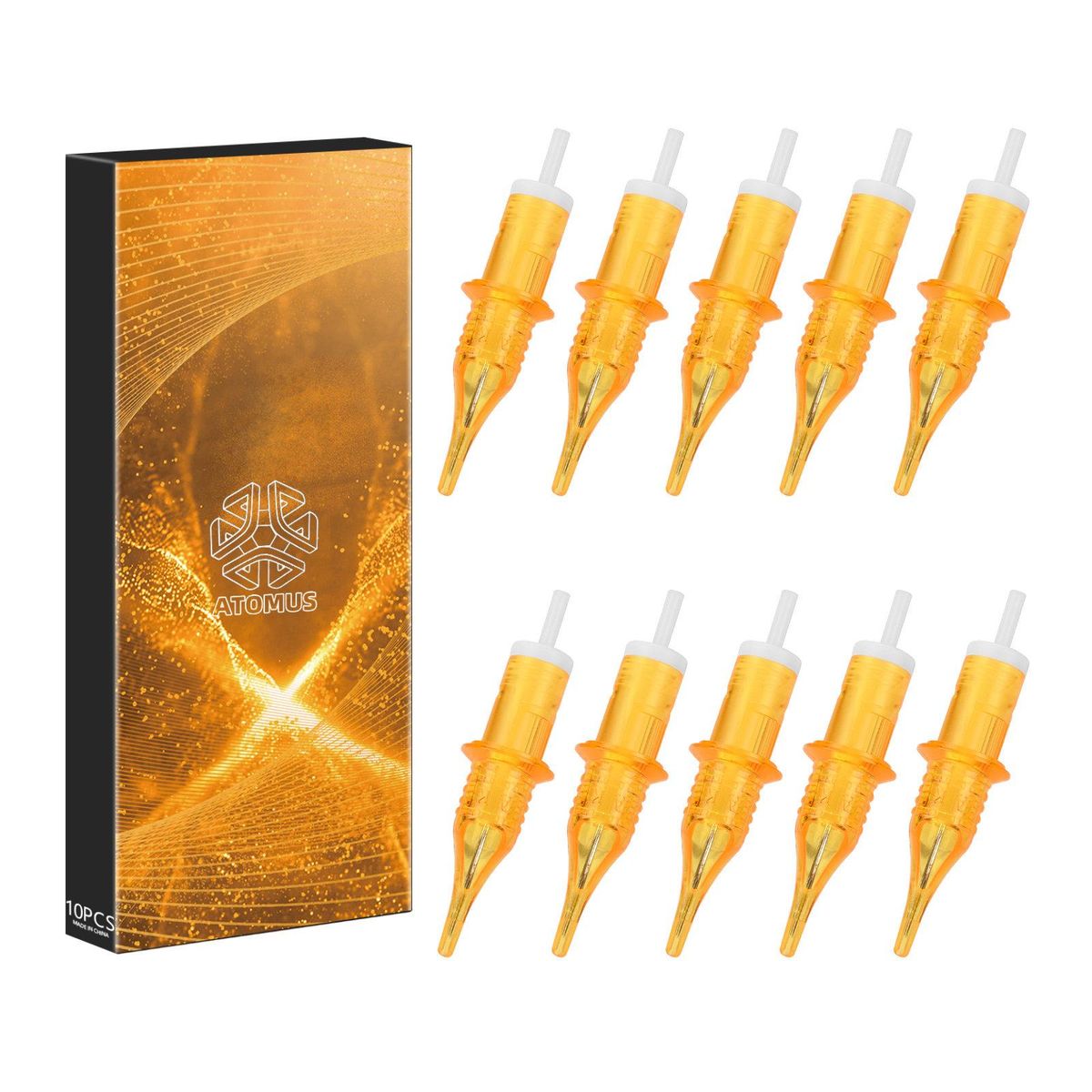 ATOMUS Tattoo Needles Cartridges Disposable 10pcs Tattoo Machine Cartridge Needle Tattoo Tools Kit Tattoo Supplies for Rotary Tattoo Machine Cordless Tattoo Pen