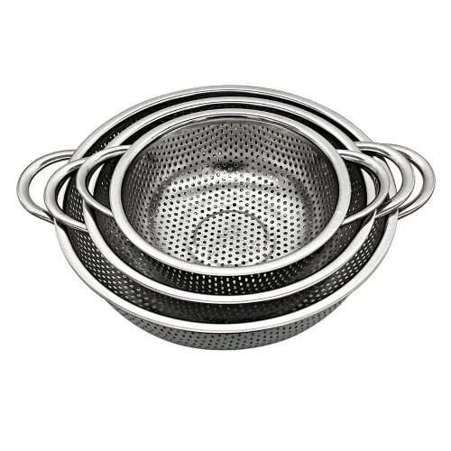 Stainless Steel Colander Bowl - 3 Pieces