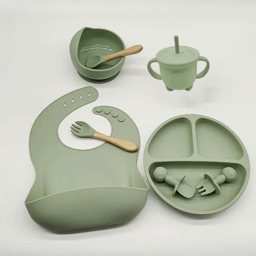 Baby Silicone Feeding Set - Green